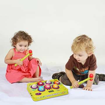 FS Whack A Mole Game for Toddler 3 4 5 6 Year Old Boys and Girls, Interactive Pounding Toys with Sound and Light, Whack Mole Toys for Kids Ages 4-8, PK Mode with 2 Hammer Toys