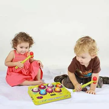 FS Whack A Mole Game for Toddler 3 4 5 6 Year Old Boys and Girls, Interactive Pounding Toys with Sound and Light, Whack Mole Toys for Kids Ages 4-8, PK Mode with 2 Hammer Toys