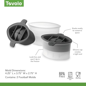 Tovolo Football Ice Molds - Fun Drinks for Sports Fans
