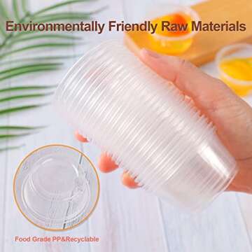 TashiBox Polypropylene Disposable Mini Cups, Portion Cups (No Lids), 200 Count (1 oz)