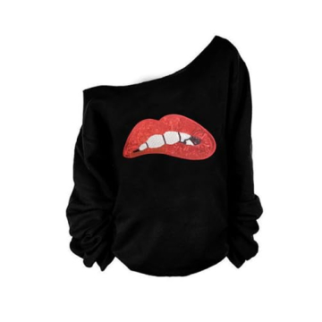 MAGICMK 80s Outfit for Women,Off Shoulder Long Sleeve,80s Outfit Sweatshirt Slouchy Printed Neon Lon...