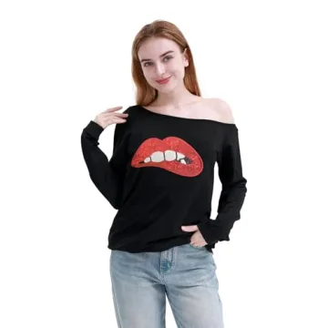 MAGICMK 80s Outfit for Women Off Shoulder Sweatshirt
