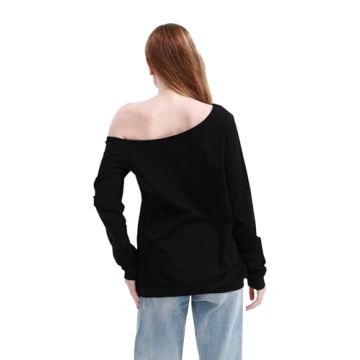 MAGICMK 80s Outfit for Women Off Shoulder Sweatshirt