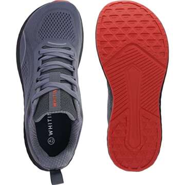 WHITIN Mens Zero Drop Wide Toe Box Road Running Shoes Size 11 Tennis Athletic Gym Sports Walking Hiking Workout Cross Training Lightweight Width Grey 45