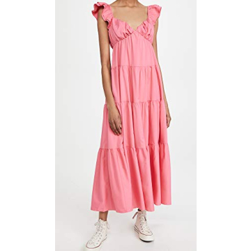 English Factory Women's Ruffle Sleeve Maxi Dress in Pink