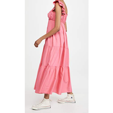 English Factory Women's Ruffle Sleeve Maxi Dress in Pink