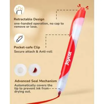 JoyCat Click Washable Markers Set with Retractable Tips - Vibrant and Washable, Ideal Arts & Crafts ...