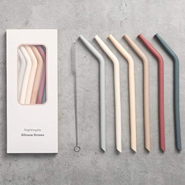 Eco-Friendly Nightingale Silicone Straws - Safe, Bendable & Reusable for Kids
