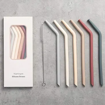 Eco-Friendly Nightingale Silicone Straws - Safe, Bendable & Reusable for Kids