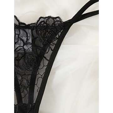 Stunning SOLY HUX Floral Mesh Lingerie Set for Women