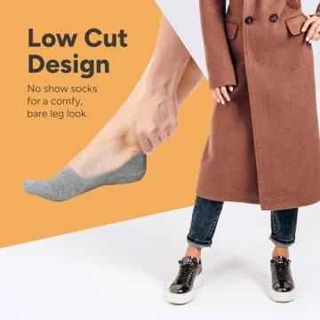 Eedor No Show Socks Womens Invisible Liner, Non Slip & Low Cut, Casual & Formal Wear, Soft & Stretchable, 3 Pairs Small Size 5-7, Gray Color