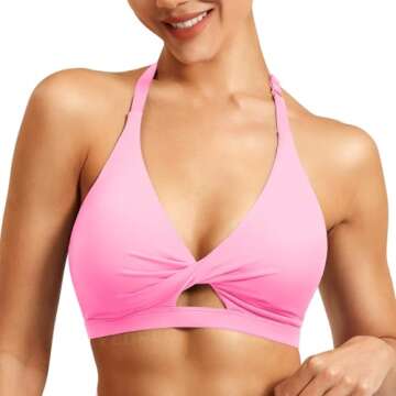 YEOREO Sports Bras for Women Micaela Open Back Workout Gym Bra Padded Medium Impact Yoga Tops with A...