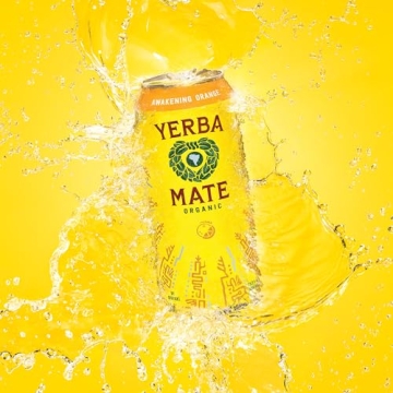 Guayakí Yerba Mate, Energy Drink Alternative, Organic Awakening Orange Flavor, 15.5 Oz (Pack of 12), 150mg Natural Caffeine, Smooth Energy & Focus