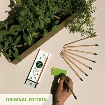 Sprout Wood-Cased Pencils | Original Edition | HB Pre-Sharpened Graphite Plantable Wooden Pencils with Flower, Herb & Vegetable Seeds |Gift Ideal for Drawing, Sketching & Shading | 8 Pack