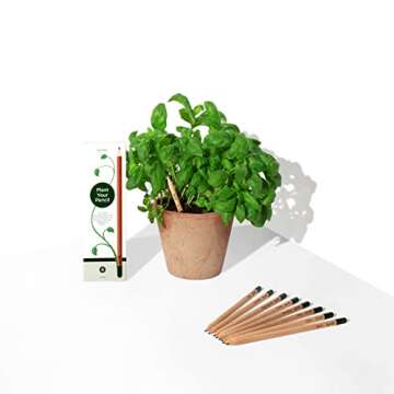 Sprout Wood-Cased Pencils | Original Edition | HB Pre-Sharpened Graphite Plantable Wooden Pencils with Flower, Herb & Vegetable Seeds |Gift Ideal for Drawing, Sketching & Shading | 8 Pack