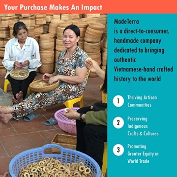 MadeTerra Set of 6 Pack Wicker Woven Cup Holders Heat Resistant Hand Woven Drink Glass Cup Holder Chic Rustic Countryside Dining Table Kitchen Decor (D3.3 XH4.5)