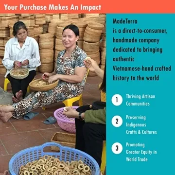 MadeTerra Set of 6 Pack Wicker Woven Cup Holders Heat Resistant Hand Woven Drink Glass Cup Holder Chic Rustic Countryside Dining Table Kitchen Decor (D3.3 XH4.5)