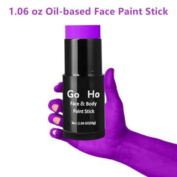 Go Ho Cream-Blendable Purple Face Paint Stick,Full-coverage Purple Body Paint Stick for Adults Child...