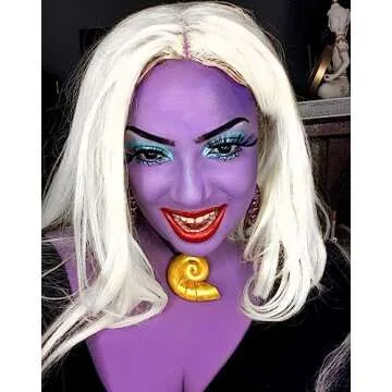 Go Ho Cream-Blendable Purple Face Paint Stick,Full-coverage Purple Body Paint Stick for Adults Children Halloween Cosplay SFX Witch Devil Makeup,Waterproof Purple Eye Black Stick