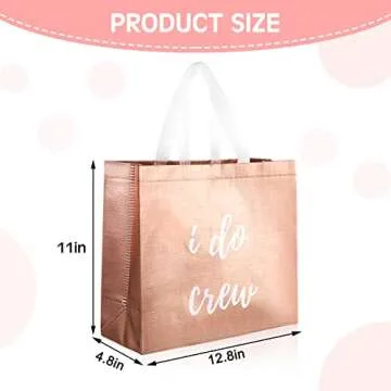 CHENGU 8 Pieces Bridesmaid Gift Bags I Do Crew Bachelorette Bags Bridesmaid Gifts for Wedding Day Ba...