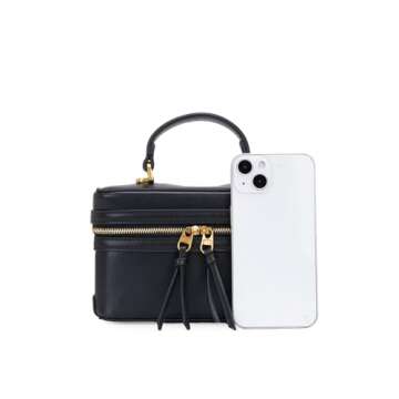 New Classic Satchel Crossbody Purse for Women Chic Mini Box Purse, Women Crossbody Shoulder Bag (Black)