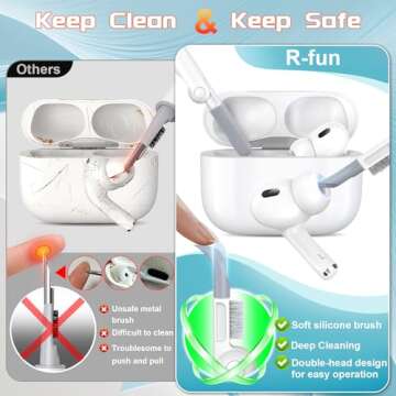 Stylish R-fun AirPods Pro 2/1 Case with Cleaner Kit