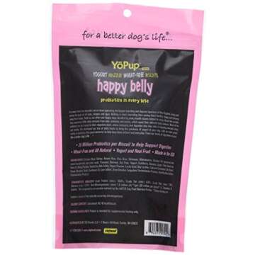 Yoghund Yopup Happy Belly Wheat Free Biscuits With Yogurt Probiotic Icing For Pets, 7-Ounce