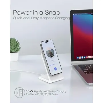 Fast Wireless Mag-Safe Charger Stand iPhone 16 20W Adapter