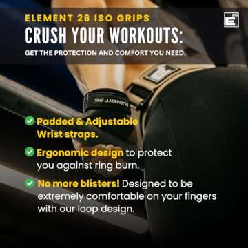 Element 26 IsoGrip Hand Grips - Durable Chalk-Free WOD Gloves for All Athletes