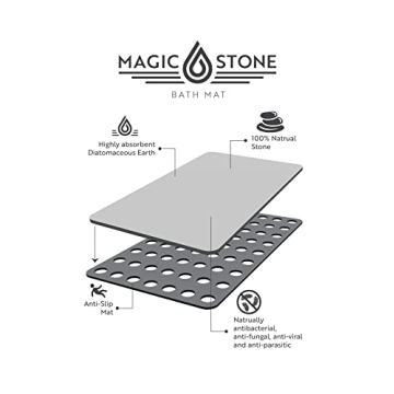 Magic Stone Ivory Bath Mat for Quick Drying and Safety