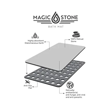 Magic Stone Ivory Bath Mat for Quick Drying and Safety