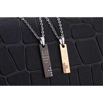 Stylish Yansanido His Her Mini Couple Necklace Set for Lovers