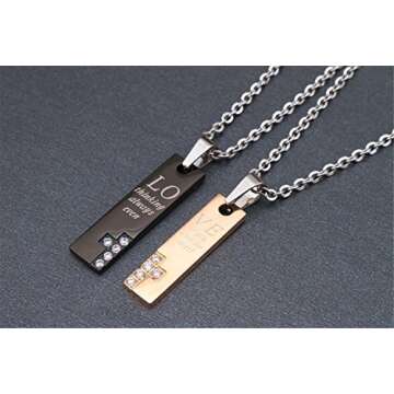 Stylish Yansanido His Her Mini Couple Necklace Set for Lovers