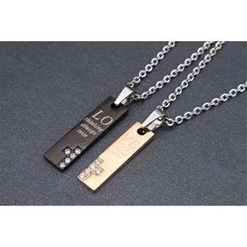 Stylish Yansanido His Her Mini Couple Necklace Set for Lovers