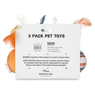 Star Wars for Pets Cat Toys 3 Pack Feather Jingle Balls with Catnip: C3PO, BB8, R2-D2 | Fun Catnip Toys Jingle Ball Feather Toy for Cats | Cat Balls with Bells | Gifts for Star Wars Fans