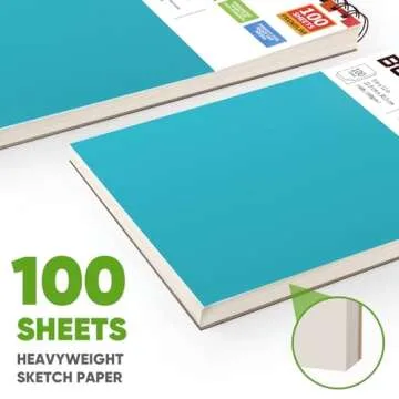 Soucolor School Supplies 9" x 12" Sketch Book for High College Teacher Student, 1-Pack 100 Sheets Spiral Bound Art Sketchbook, Acid Free (68lb/100gsm) Artist Blank Book for Kids, Back to School Stuff