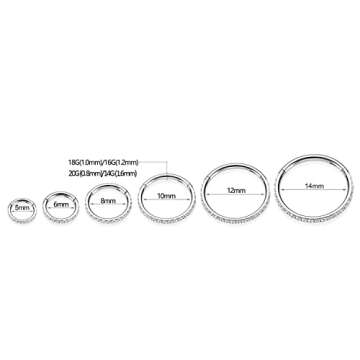 Gagabody Septum Ring 20 Gauge Gold Hoop Nose Piercing Jewelry