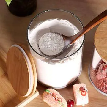 Large Glass Food Storage Jar Set with Bamboo Lids