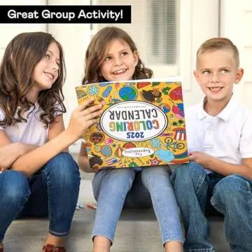 Tiny Expressions - Kids Coloring Calendar 2025-12 Month Color Your Own Wall Calendar for Children, Boys & Girls with Fun Planning Boxes for Daily, Weekly, and Monthly Tasks