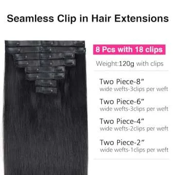 CanaryFly Clip in Hair Extensions for Black Women Pu Seamless Clip in Hair Extensions Human Hair 100...