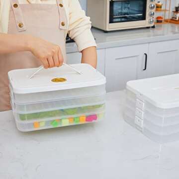 Nuanchu 4 Layer Dumpling Storage Box for Food Lovers