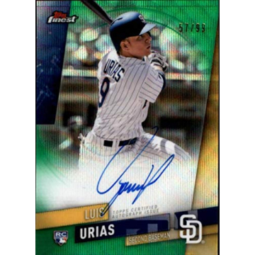 2019 Finest Autograph Green Wave Refractor #FA-LU Luis Urias RC AUTO 57/99 MLB Baseball Trading Card...