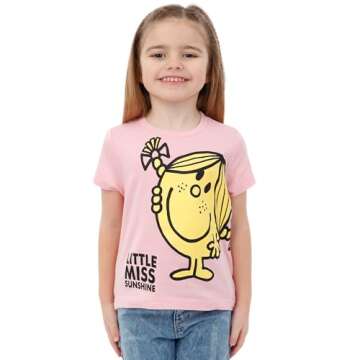 Mr. Men Little Miss Sunshine T Shirt | Summer Clothes for Girls | Cute Girl Clothes | Pink 3T
