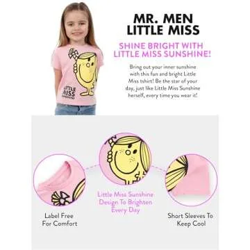 Mr. Men Little Miss Sunshine T-Shirt for Girls | Pink