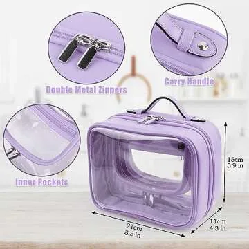 Lychii TSA Approved Toiletry Bag, Clear Travel Bag for Liquids Toiletries, Makeup Cosmetic Bag Organ...