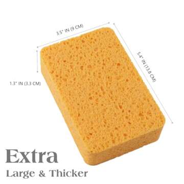 4PCS Extra Thick Sponges, Large Sponges, Kitchen Sponges, Cellulose Sponges, Dish Washing Sponges, C...