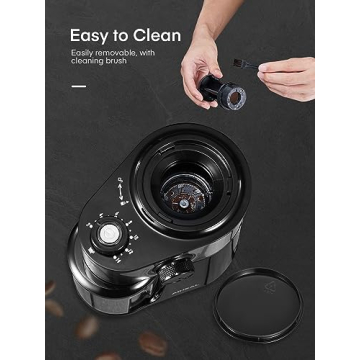Electric Burr Coffee Grinder with Adjustable Settings, Aiheal