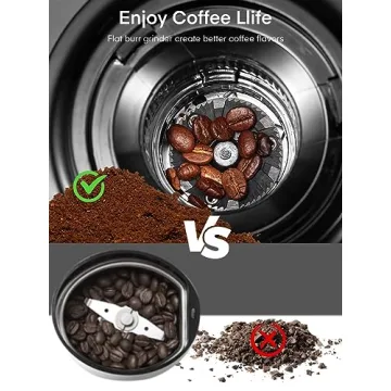 Electric Burr Coffee Grinder with Adjustable Settings, Aiheal