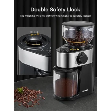 Electric Burr Coffee Grinder with Adjustable Settings, Aiheal