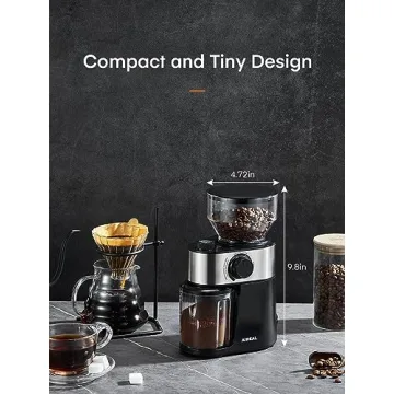 Electric Burr Coffee Grinder with Adjustable Settings, Aiheal